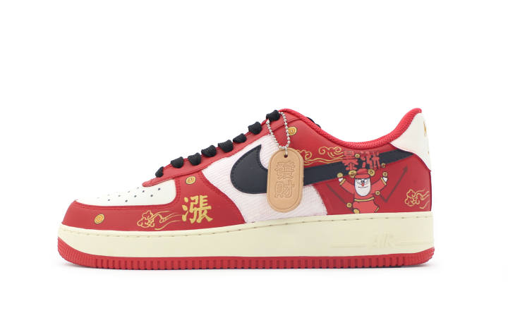 Nike Nike Air Force 1 Slip Resistant, Abrasion Resistant, Lightweight Low top Skateboard Shoes Unisex Red White