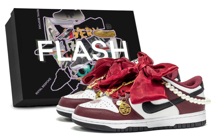 Nike Nike Dunk Red Velvet Joyful Rhyme, Box Included Leather Low top Skateboard Shoes Women's Red