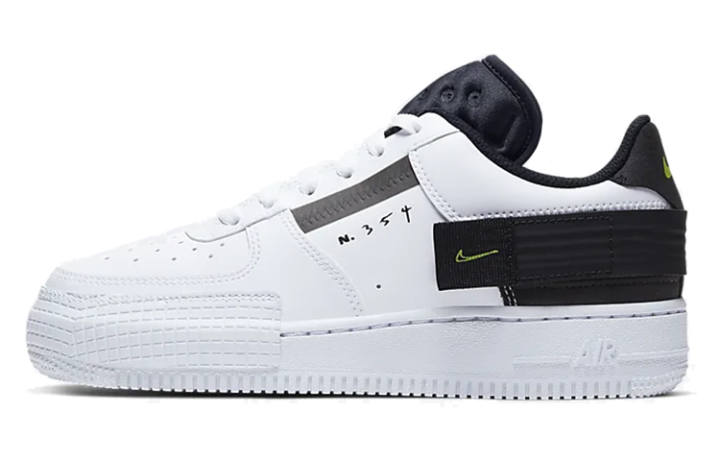 Nike Nike Air Force 1 Type Slip Resistant Lightweight Non slip Lightweight Low top Skateboard Shoes Women's Black White