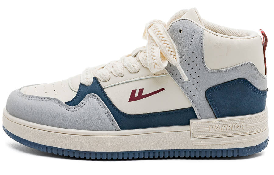 WARRIOR WARRIOR Skateboard Shoes Unisex High Top Beige/Blue