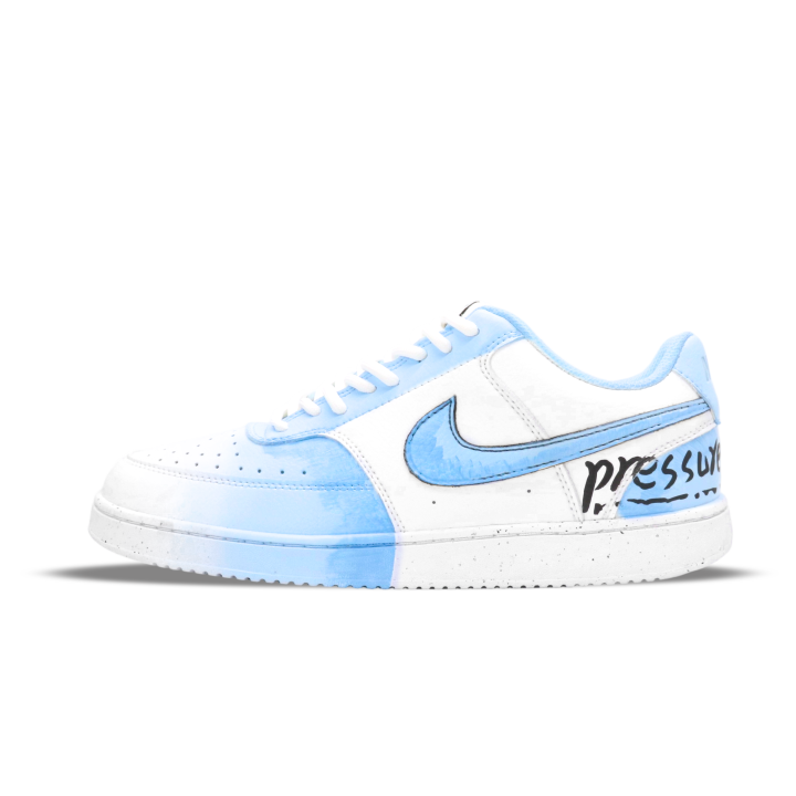 Nike Nike Court Vision 1 Mist Island Sound Wave Lightweight And Breathable Low top Skateboard Shoes Men's Blue White