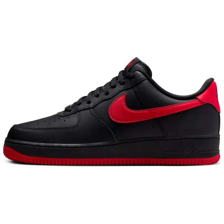 Nike Nike Air Force 1 Low top Skateboard Shoes Unisex Black Red
