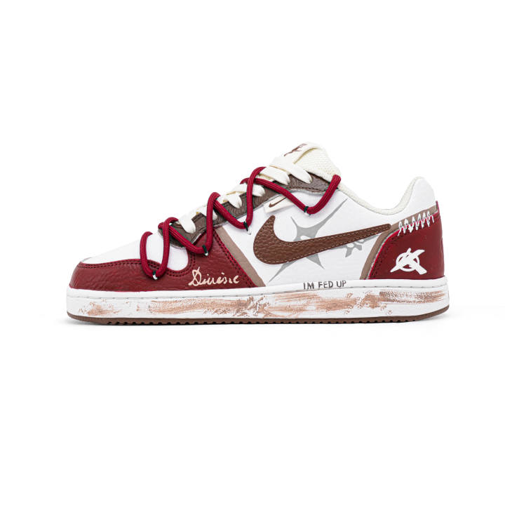 Nike Nike EBERNON Abrasion Resistant Low top Skateboard Shoes Men's Brown Red
