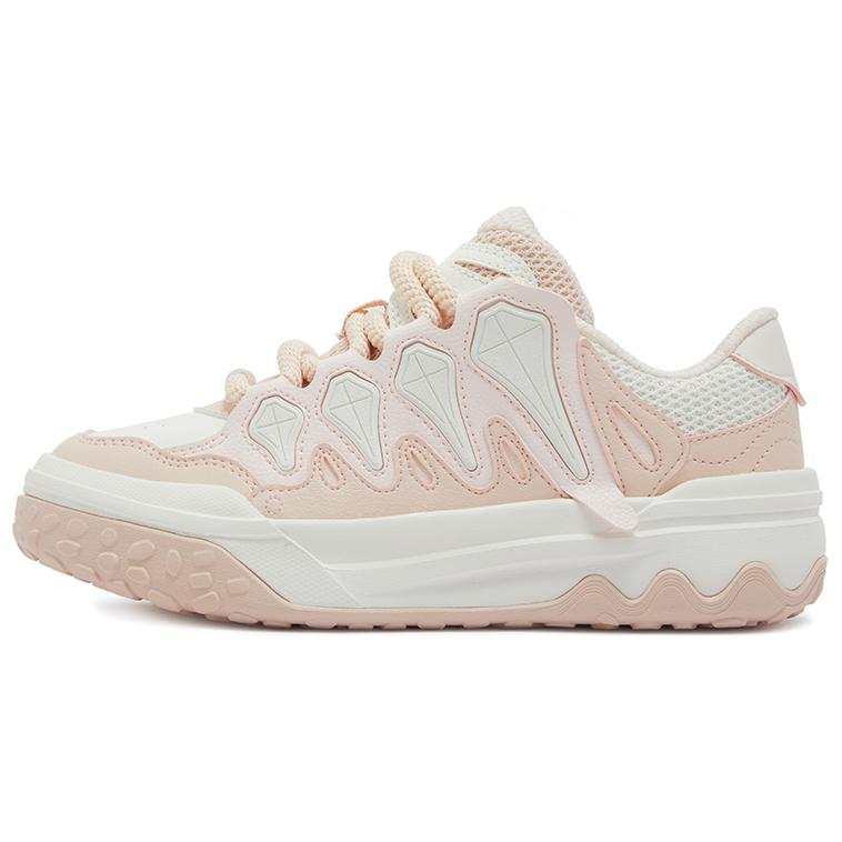 361° Slip Resistant Abrasion Resistant Slip Resistant Abrasion Resistant Mid top Skateboard Shoes Women's Pink White