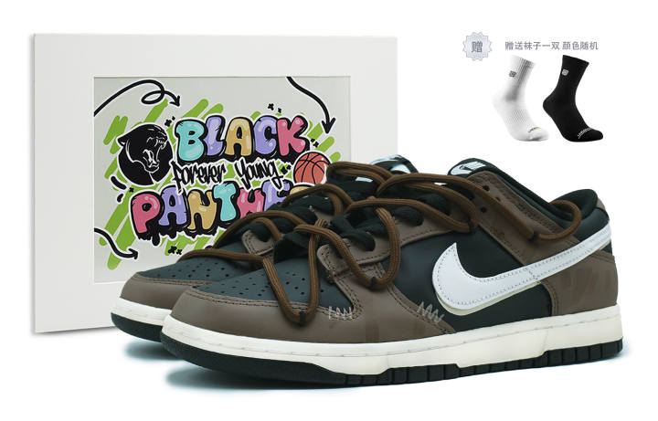 Nike Nike Dunk Low top Skateboard Shoes Men's Black Brown