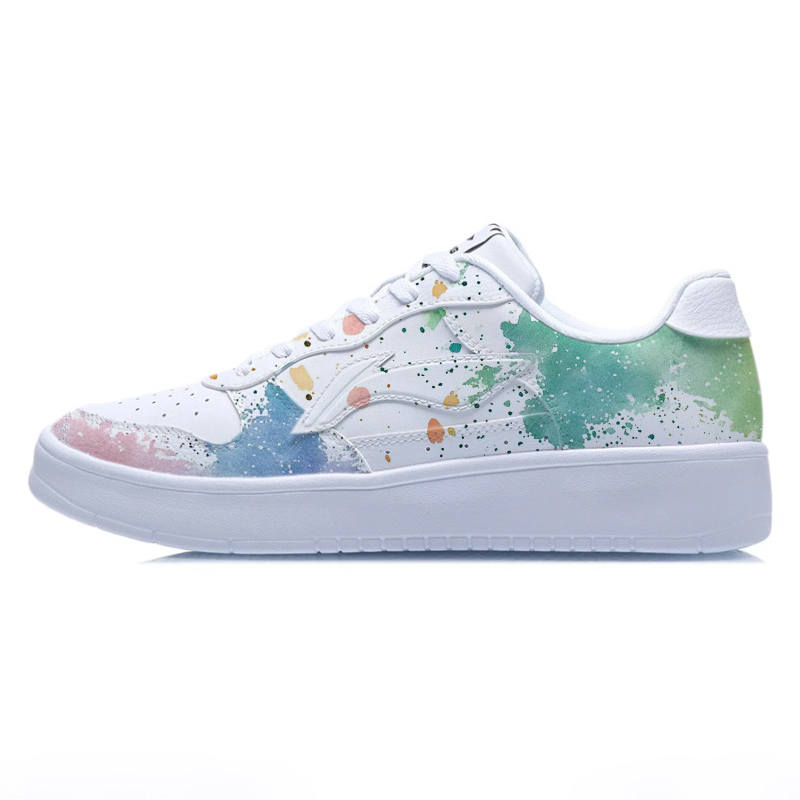Li-Ning Li Ning Floating Boat Cushioning Height Increasing Low top Skateboard Shoes Unisex White