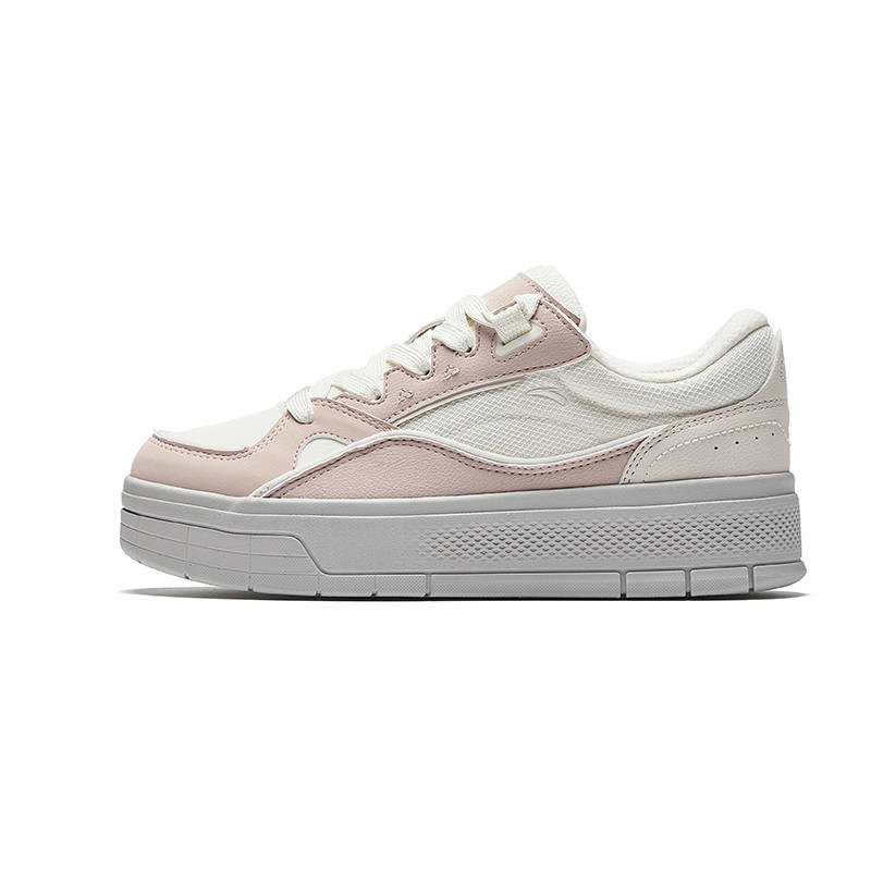 Anta Light Breeze Slip Resistant Abrasion Resistant Low top Skateboard Shoes Women's Pink White Gray