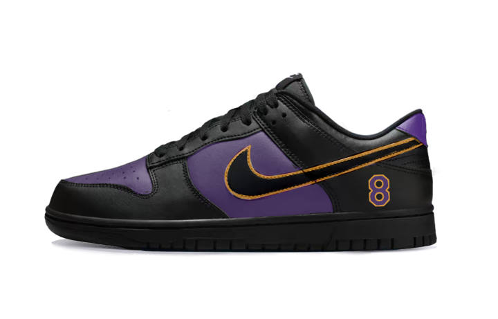 Nike Nike Dunk Lakers Leather Abrasion Resistant Abrasion Resistant Low top Skateboard Shoes Men's Black Purple