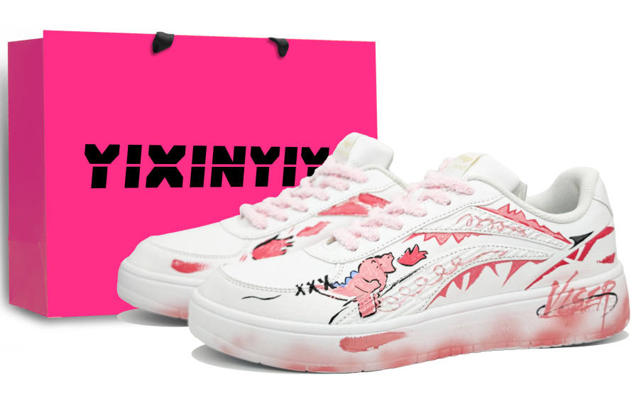 Li-Ning Li Ning Slip Resistant, Abrasion Resistant, Lightweight Low top Skateboard Shoes Men's White Pink
