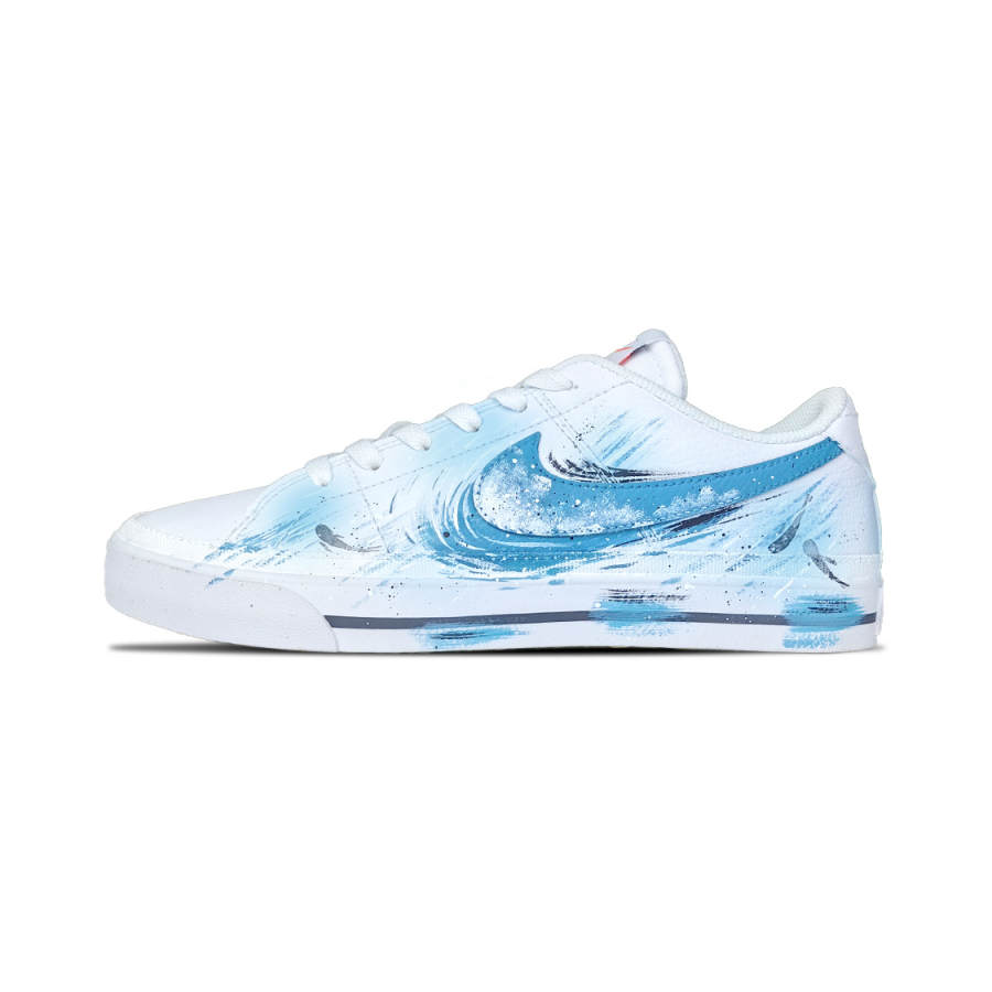 Nike Nike Court Legacy Misty Rain Ripple Abrasion Resistant Abrasion Resistant Low top Skateboard Shoes Unisex Blue