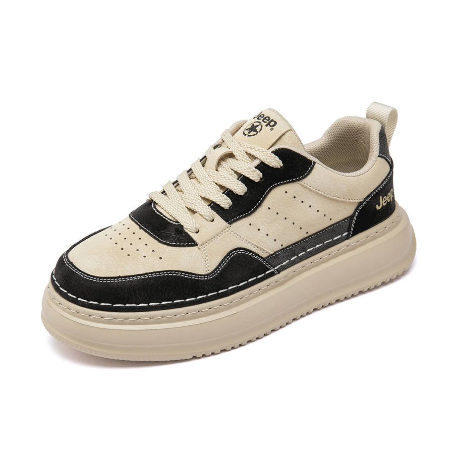 Jeep Cow Leather Low top Skateboard Shoes Men's