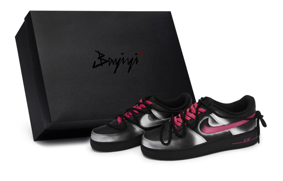 Nike Nike Air Force 1 811 Manufacturing, Neon Phantom, Special Shoe Box Low top Skateboard Shoes Unisex Black Silver Pink