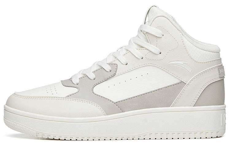 Anta Abrasion Resistant High top Skateboard Shoes Men's White Gray
