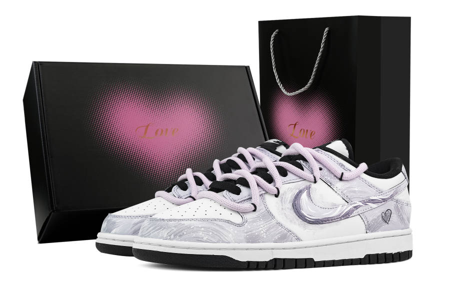 Nike Nike Dunk Bellflower Purple Heart Box Abrasion Resistant Low top Skateboard Shoes Unisex Purple White