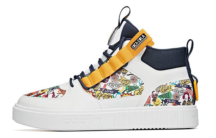 Anta Coverage Thermal Slip Resistant High top Skateboard Shoes White Blue
