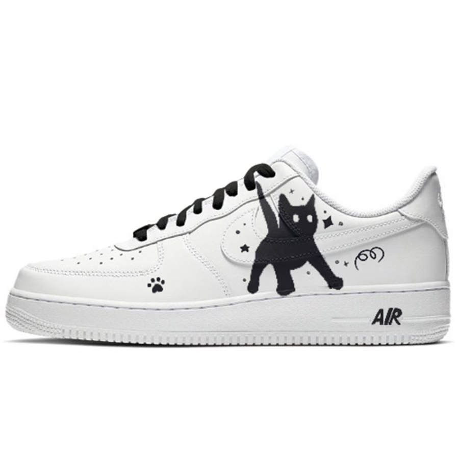 Nike Nike Air Force 1 Abrasion Resistant Low top Skateboard Shoes Unisex Black White