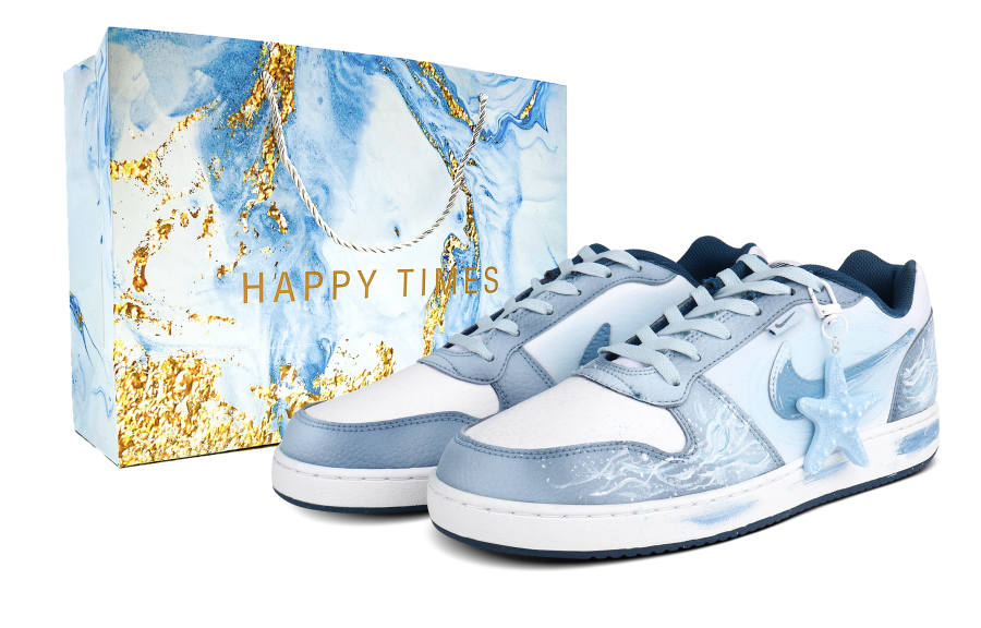 Nike Nike EBERNON Abrasion Resistant Slip Resistant Low top Skateboard Shoes Men's Blue White