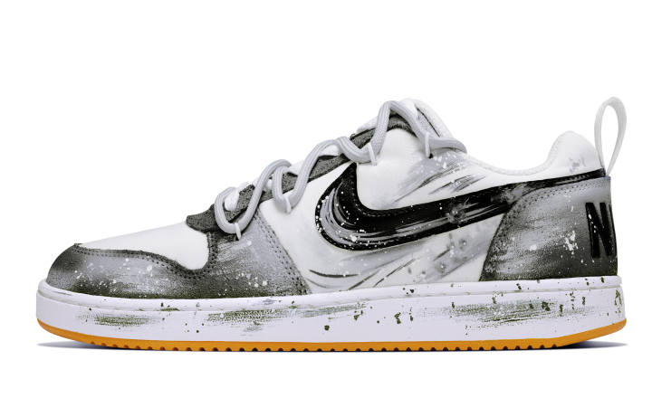 Nike Nike Court Borough Abrasion Resistant Low top Skateboard Shoes Men's Black White