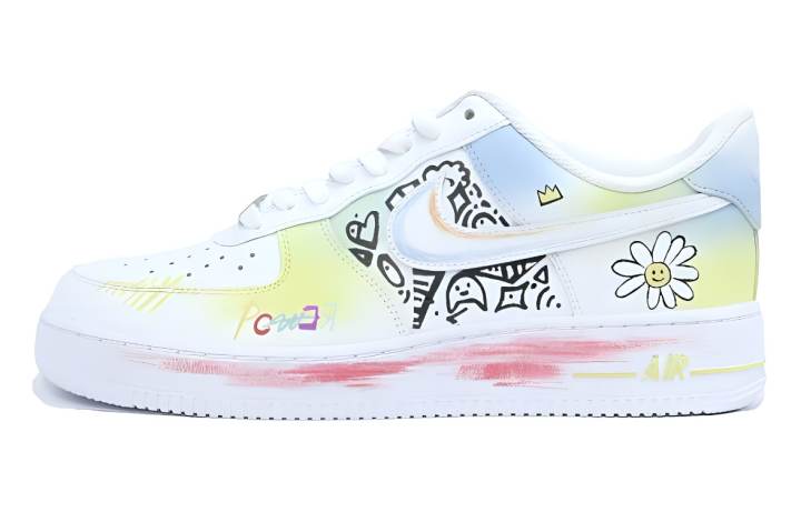 Nike Nike Air Force 1 Slip Resistant Abrasion Resistant Low top Skateboard Shoes Unisex Bright Yellow