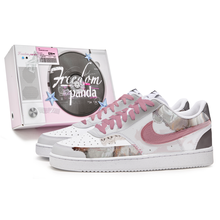 Nike Nike Court Vision 1 Freedom Panda, Box, Spread Slip Resistant Abrasion Resistant Low top Skateboard Shoes Men's