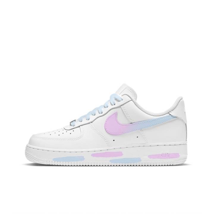 Nike Nike Air Force 1 Low top Skateboard Shoes Women's Pink Blue