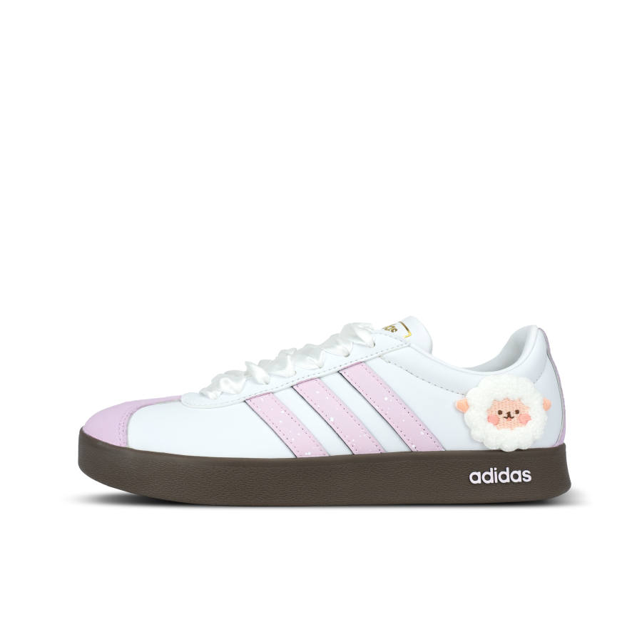 Adidas Adidas VL COURT 2.0 Joyful Ocean Abrasion Resistant Abrasion Resistant Skateboard Shoes Unisex White Pink