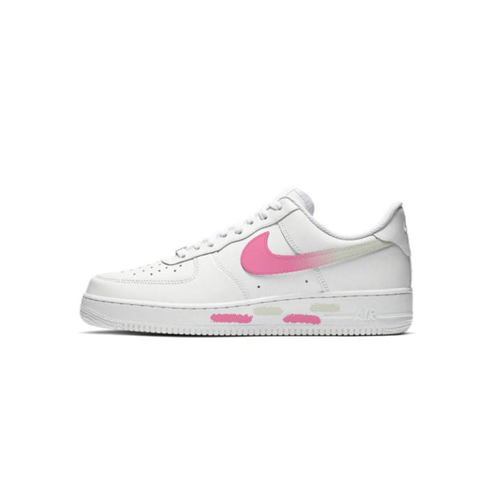 Nike Nike Air Force 1 'Triple White Butterfly Pattern Low top Skateboard Shoes Women's Pink White