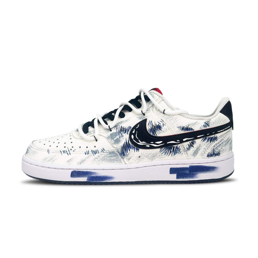 Nike Nike Court Vision 1 Cerulean Starry Sea Abrasion Resistant Abrasion Resistant Low top Skateboard Shoes Men's White Blue