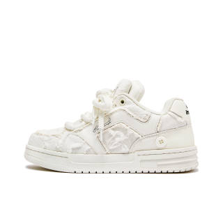 IMARSE Skateboard Shoes Unisex Low Top Beige/White