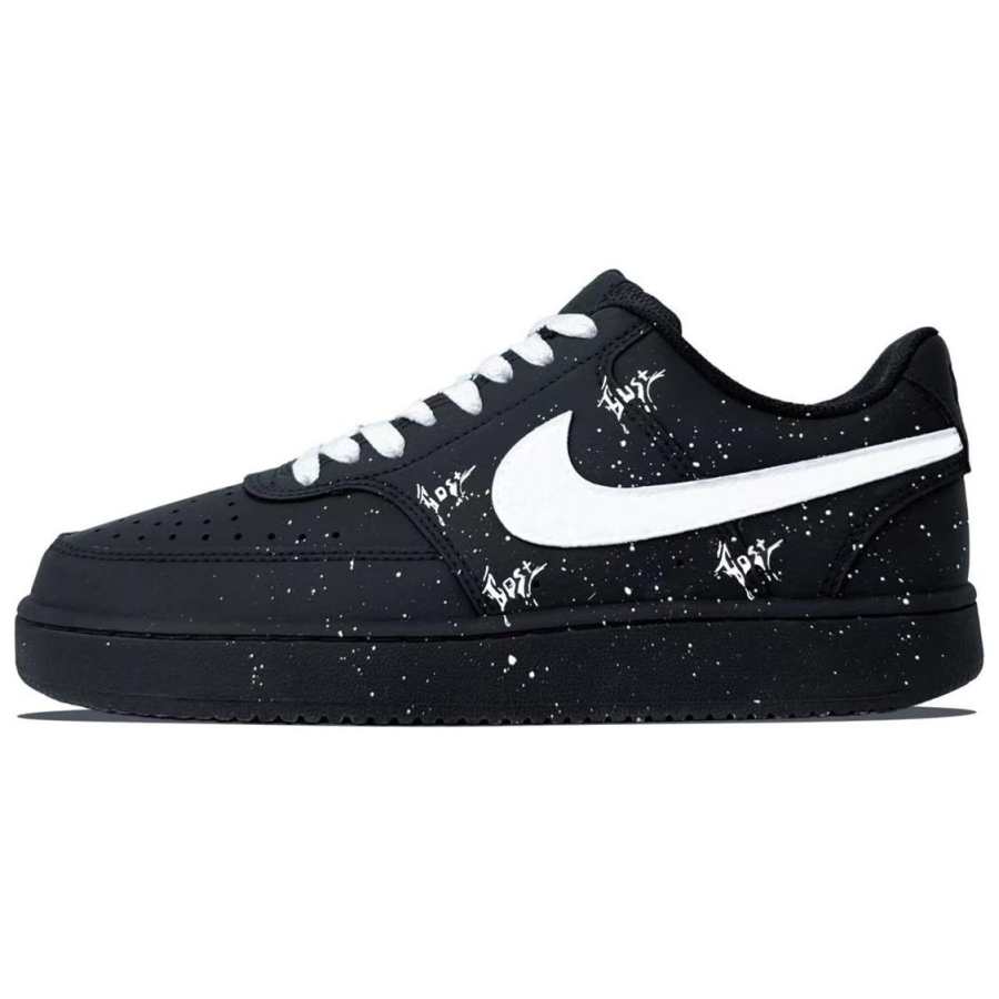 Nike Nike Court Vision Low Slip Resistant Abrasion Resistant Low top Skateboard Shoes Unisex Black