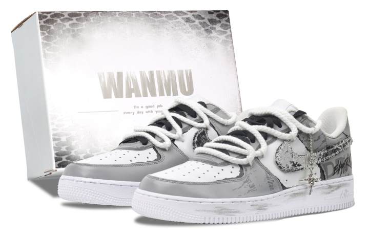 Nike Nike Air Force 1 Oil Paintings Graffiti Coverage Abrasion Resistant Balance Coverage Abrasion Resistant Balance Low top