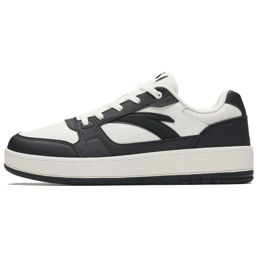 Anta Original 2 Synthetic Leather Low top Skateboard Shoes Women's Black White