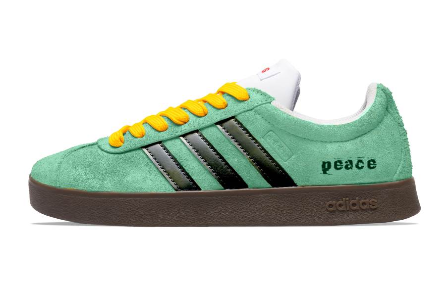 Adidas Adidas VL COURT 2.0 Qingyun Wear resistant And Lightweight Low top Skateboard Shoes Unisex Blue Yellow