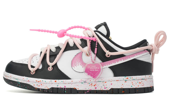 Nike Nike Dunk Heart Fluttering, Pink Flame Abrasion Resistant Slip Resistant Low top Skateboard Shoes Women's