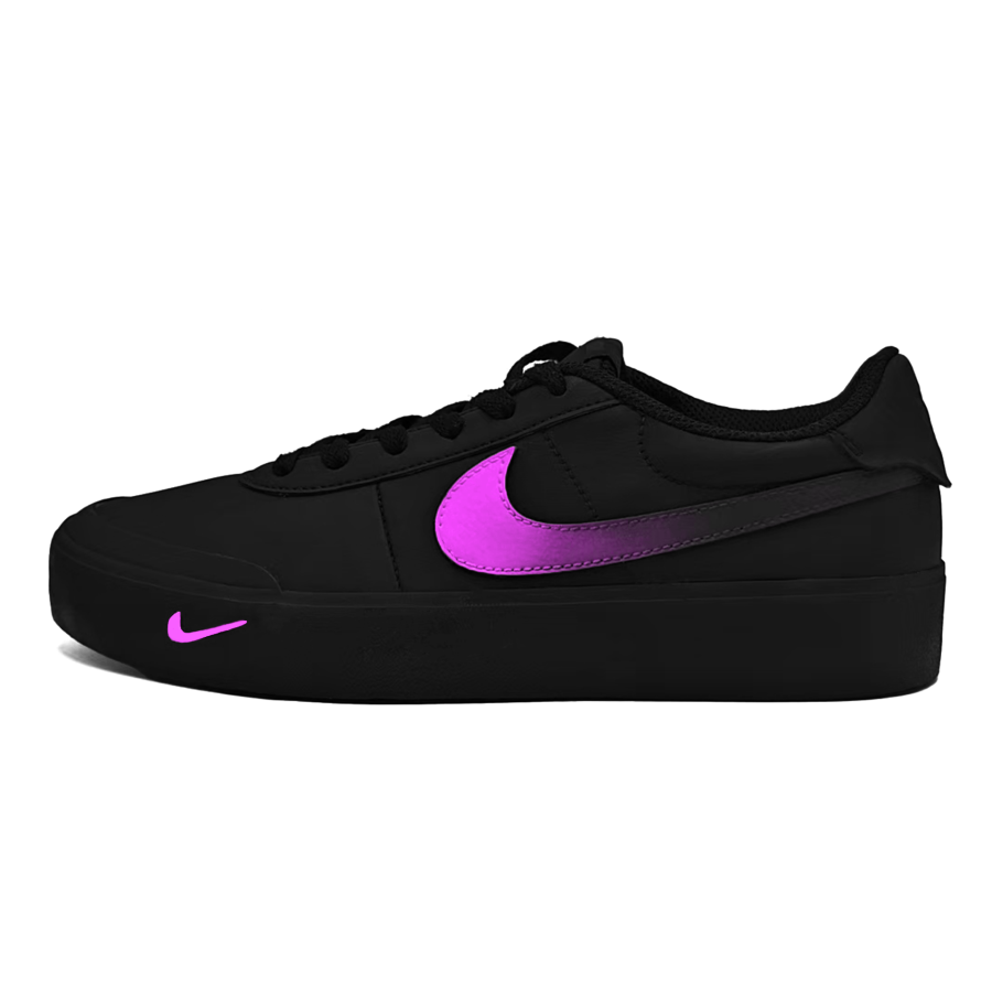 Nike Nike Court Shot Purple Elegance Slip Resistant Slip Resistant Low top Skateboard Shoes Unisex Black