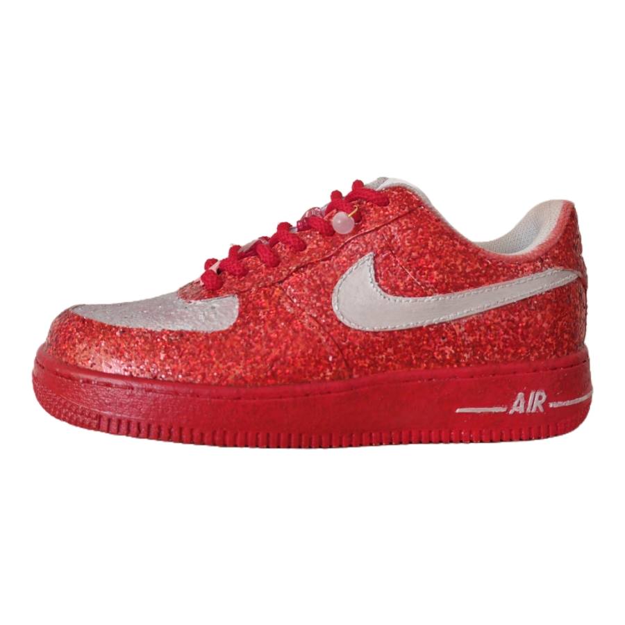 Nike Nike Air Force 1 Red Flower Silver Birch Cow Leather Low top Skateboard Shoes Men's Red Silver