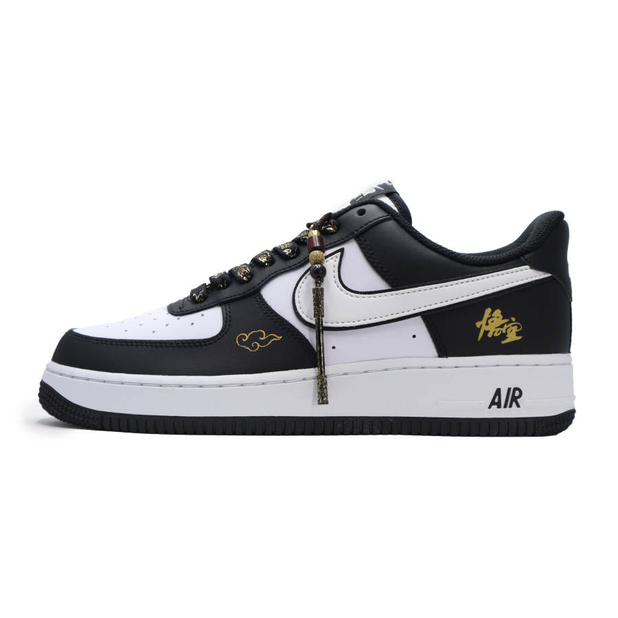 Nike Nike Air Force 1 Black Myth Wukong Slip Resistant Abrasion Resistant Low top Skateboard Shoes Unisex Black Gold