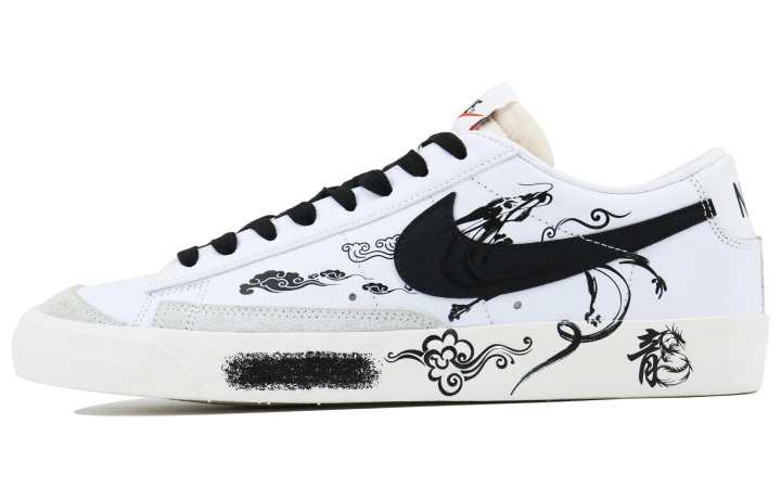 Nike Nike Blazer Flowing Cloud SDS Low top Skateboard Shoes Unisex Black White