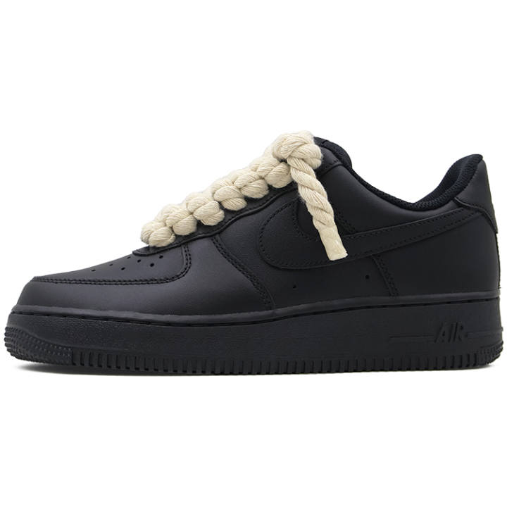 Nike Nike Air Force 1 Slip Resistant Abrasion Resistant Low top Skateboard Shoes Unisex Black