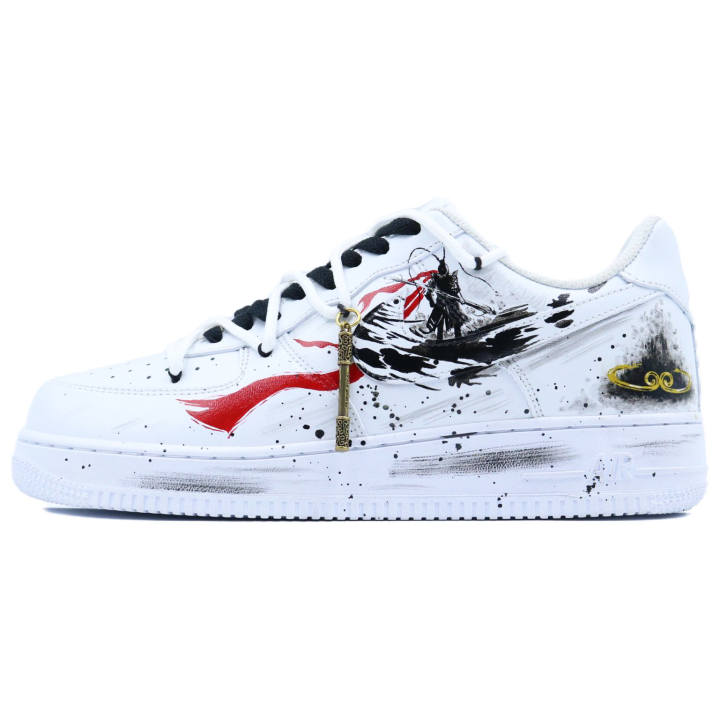 Nike Nike Air Force 1 Slip Resistant, Abrasion Resistant, Breathable Low top Skateboard Shoes Unisex Black White