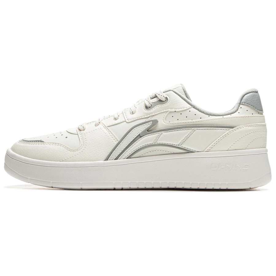 Li-Ning Li Ning Sycee Slip Resistant Cushioning Abrasion Resistant Low top Skateboard Shoes Men's White Gray