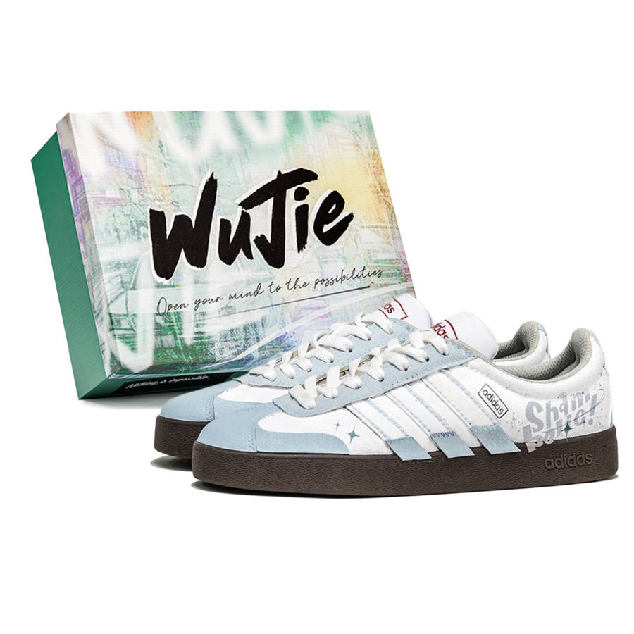 Adidas Neo VL Court 2.0 WuJie, Box, Mint Cushioning Low top Skateboard Shoes Unisex Blue White