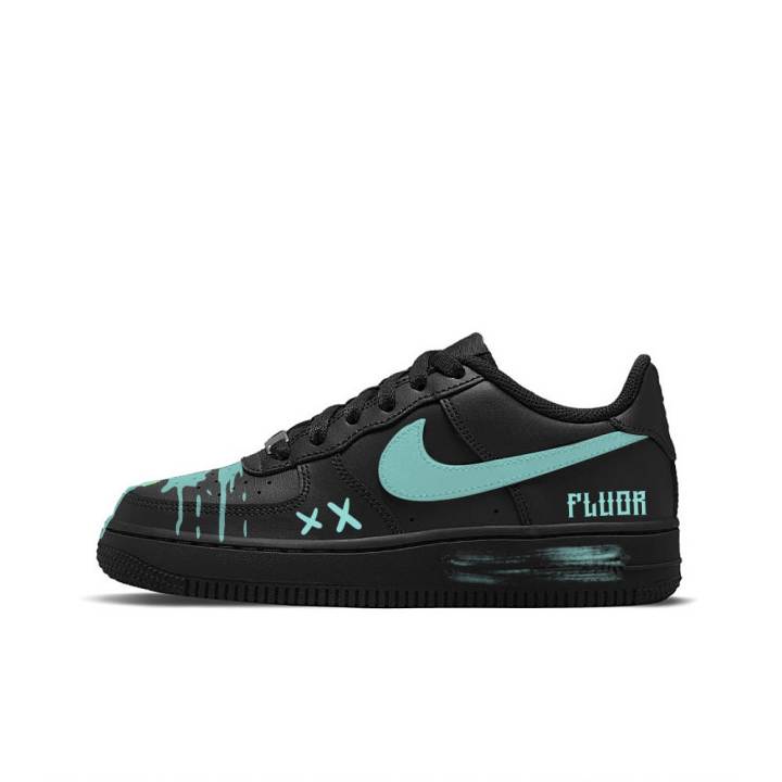 Nike Nike Air Force 1 Low top Skateboard Shoes Unisex Black Blue