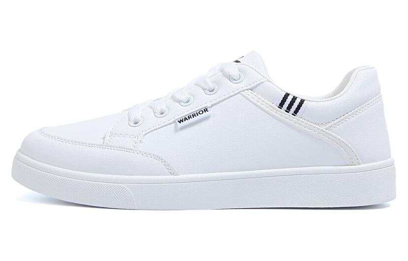 Warrior Synthetic Leather Slip Resistant Abrasion Resistant Low top Skateboard Shoes Women's White Black