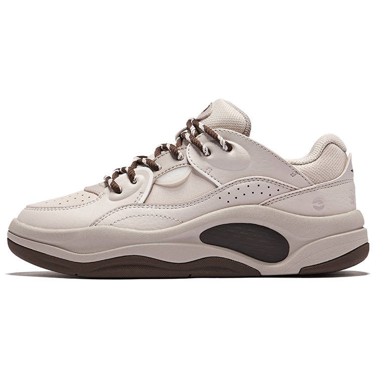 Erke Slip Resistant Abrasion Resistant Low top Skateboard Shoes Women's Painted Gray Pearl Milk Tea