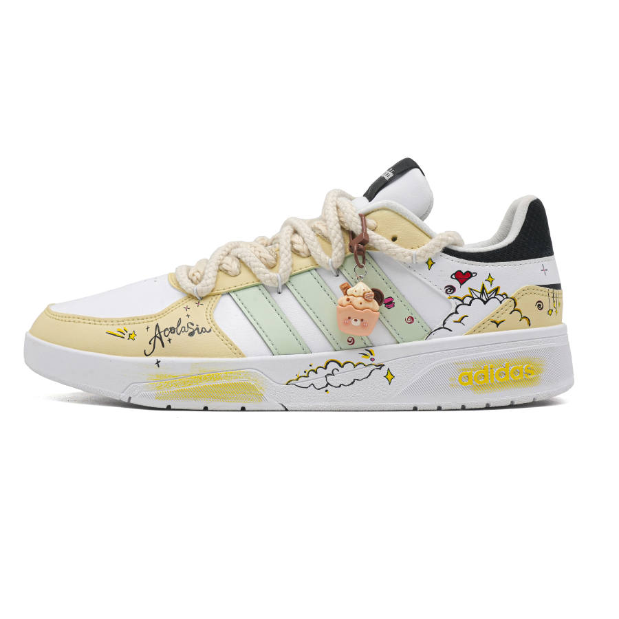 Adidas Neo Courtbeat Sweet Cloud Notebook Cushioning Low top Skateboard Shoes Unisex Yellow White