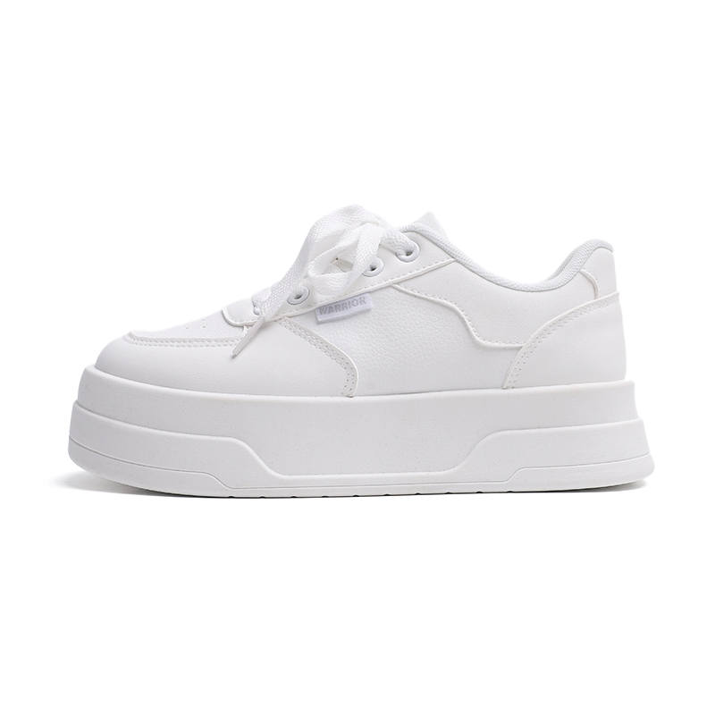 Warrior Height Increasing Lightweight Breathable Low top Skateboard Shoes Women's Milk White