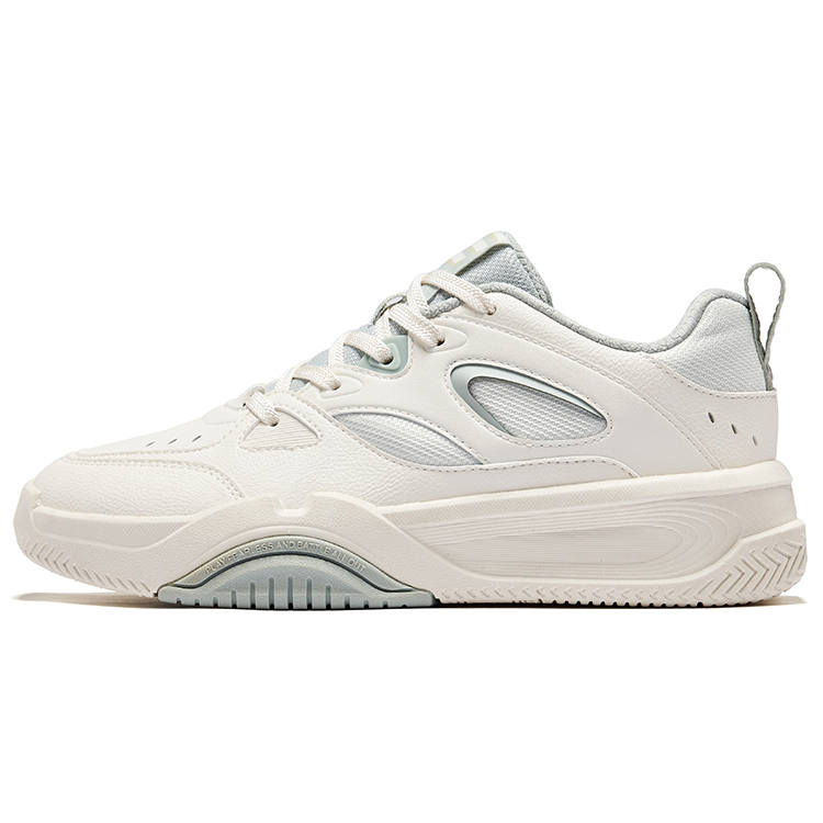 Erke Anti-Slip And Wear-Resistant Breathable Low-Top Skateboard Shoes Women's Microcrystal White Light Gray Green