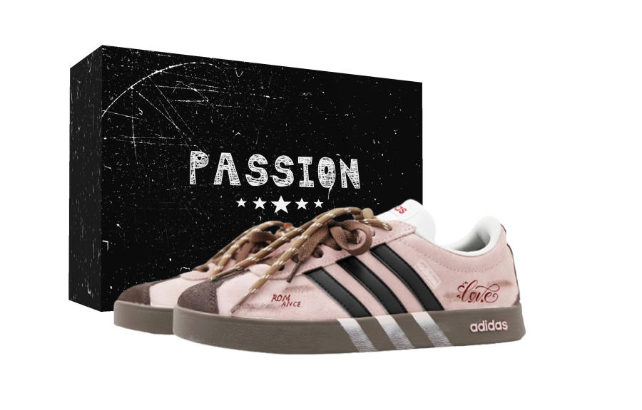 Adidas Adidas VL COURT 2.0 Street Love Letter Box Slip Resistant Abrasion Resistant Slip Resistant Abrasion Resistant Low top