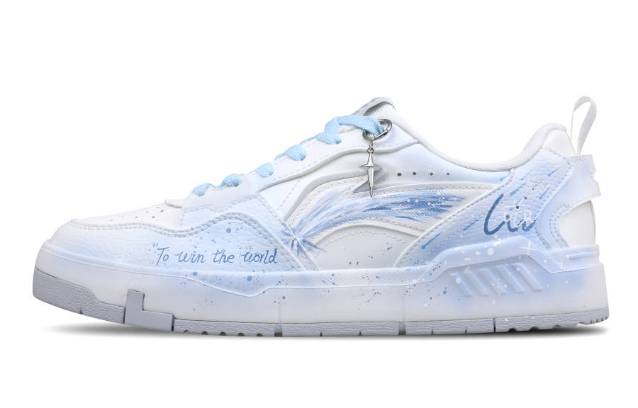 Li-Ning Li Ning Original Era Slip Resistant Abrasion Resistant Low top Skateboard Shoes Men's White Blue